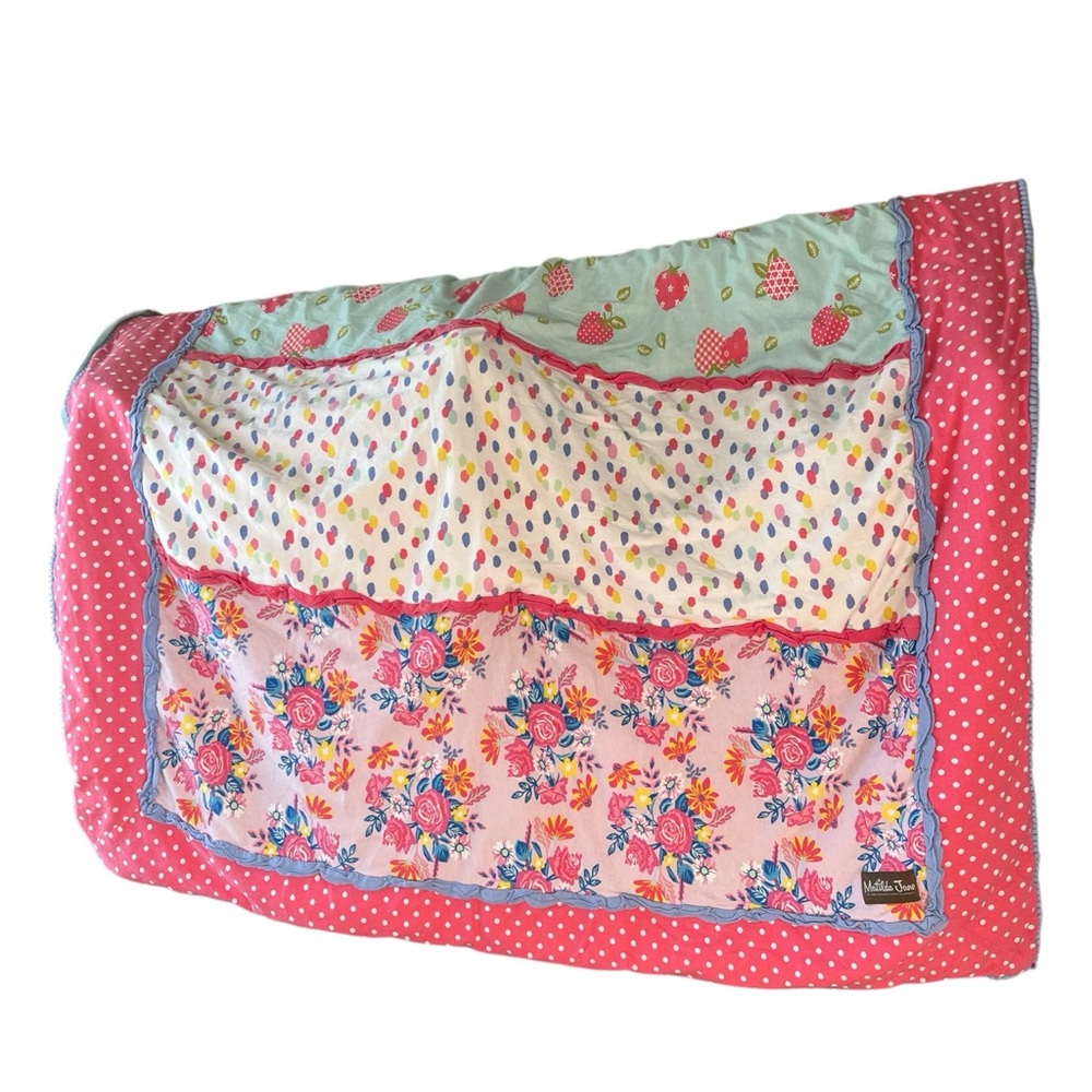 Matilda Jane Pink Floral & Polka Dot Patchwork Throw